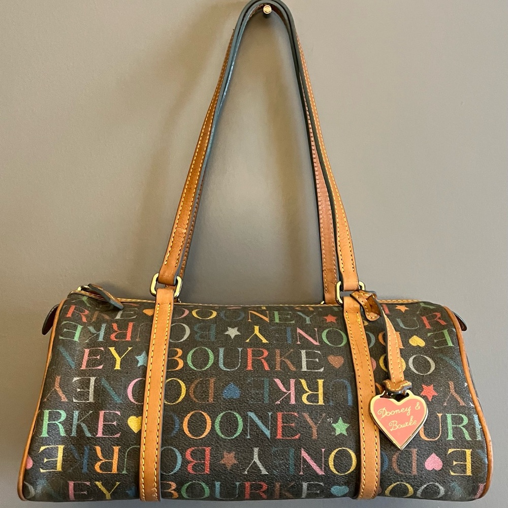 Dooney & Bourke Vintage Multicolor Signature Barrel Satchel